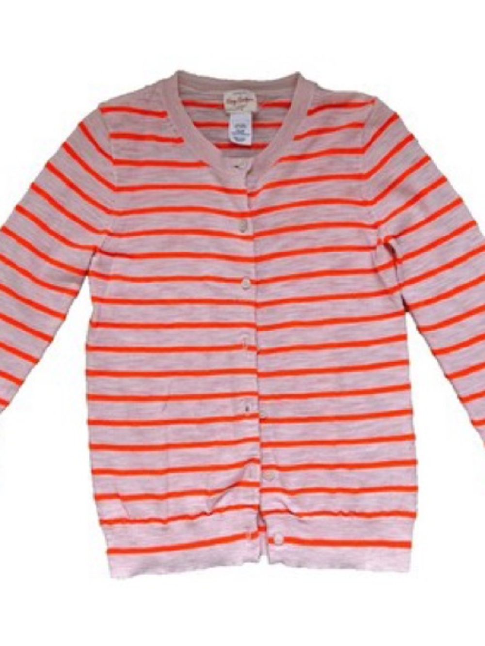Crewcuts pink & Bright Orange Striped Button Cardigan